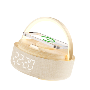 多功能无线充电器音乐台灯蓝牙音响音箱闹钟收音机时钟氛围灯床头灯夜灯男女友生日礼物纪念品公司年会奖品
