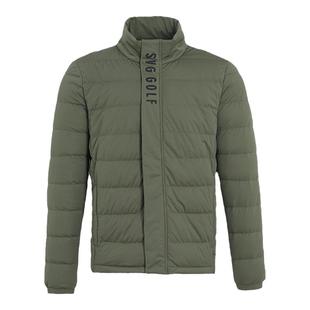 svg高尔夫冬季新款男装简约纯色立领羽绒服保暖白鸭绒运动外套男