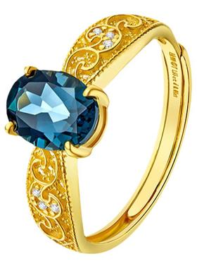 ILCO尤珂天然托帕石足金戒指