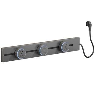 吉仕高移动轨道插座带线款接线板排插厨房家用餐边柜岛台滑轨插座