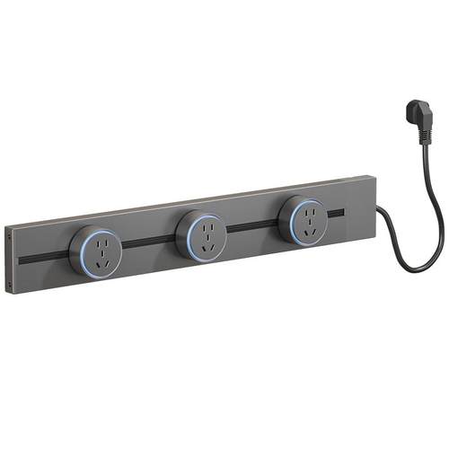 吉仕高移动轨道插座带线款接线板排插厨房家用餐边柜岛台滑轨插座