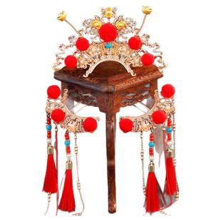 喜庆可爱日常发饰新年红色毛球流苏小元宝发钗发冠汉服古风头饰