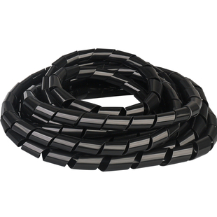 电线缠绕管集线器黑色白色PE包线管6/8/12mm螺旋收纳理线管保护套