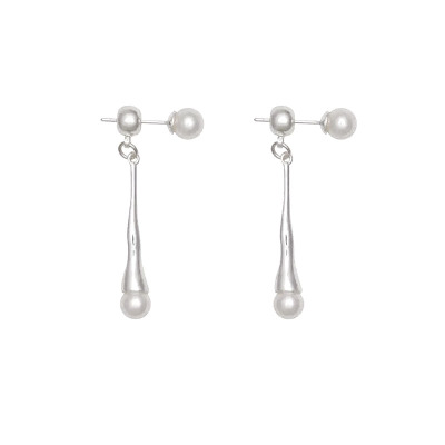 Dopamine Vault」寒酥.清冷风水滴珍珠耳环小众设计百搭简约耳钉