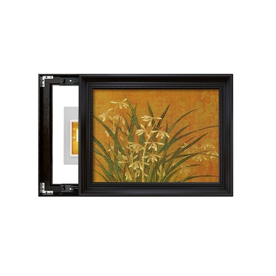 中古风电表箱挂画兰花图高级感