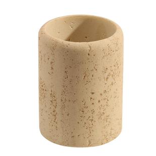 洞石笔筒轻奢高级感办公室桌面收纳盒办公桌创意简约高档摆件笔座