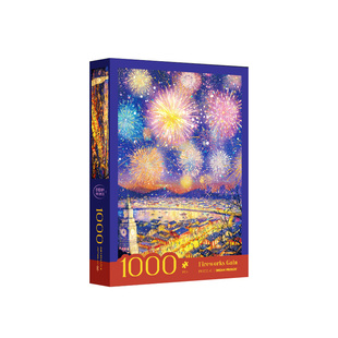 Dreamfriends肯研烟花盛宴细闪蓝卡拼图1000片趣味礼物成人解压