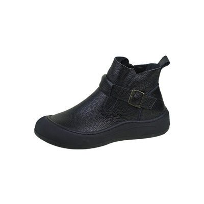 真皮平底软底软面羊毛保暖棉靴女