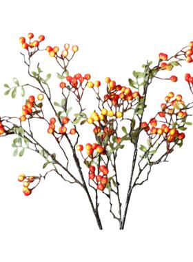 单支仿真秋实果室内插花摆件装饰