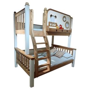 全实木高低床红檀木儿童两层床木蜡油上下铺上下床子母床加高护栏