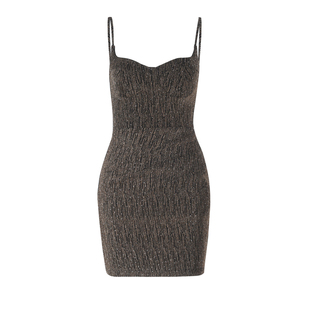 instahot 性感闪闪吊带连衣裙女秋季气质修身显身材包臀礼服短裙