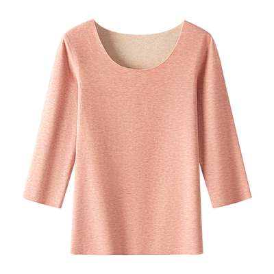 德绒发热五分袖保暖短袖女长袖冬