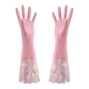 秋冬加绒手套家务洗碗厨房耐用型防水橡胶胶皮洗衣服加厚清洁刷碗