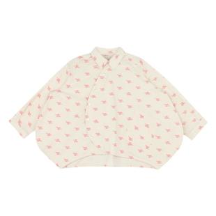 大耳象女童不对称扣碎花小衫秋季新款女宝宝个性上衣