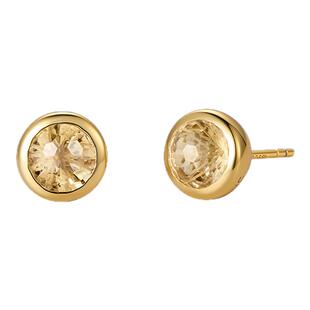 iSTONE/石头记天然黄水晶耳钉高级感纯银耳饰本命年招财生日礼物