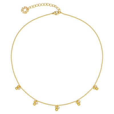 镀K金锆石种子百搭锁骨链