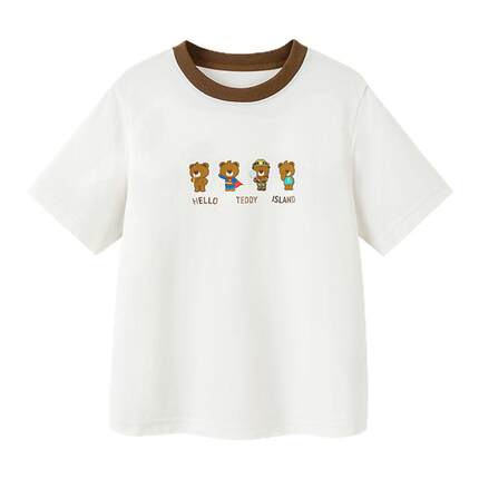 【凉感速干】迷你巴拉巴拉男女童短袖T恤儿童上衣夏装泰迪熊联名