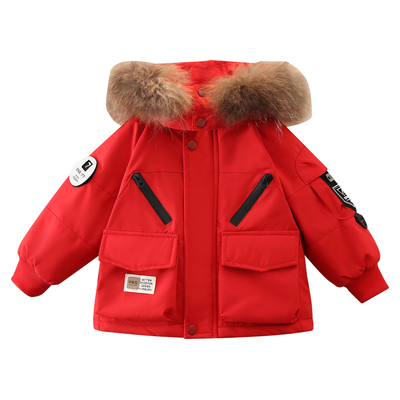 男童加绒加厚冬季外套保暖派克服