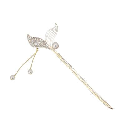 鱼尾流苏盘发发簪女现代简约