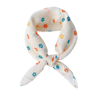 薄款学院风小方巾学生卡通棉领巾