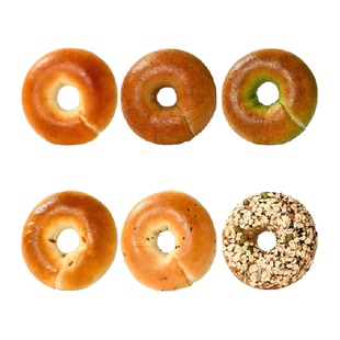 碱法原麦面包贝果混装各一健康代餐户外露营下午茶