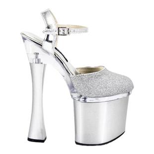 20公分/厘米粗跟礼服婚鞋单鞋夜店防水台拍照模特走秀超高跟凉鞋