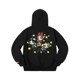 【飞天小女警联名】WHOOSIS 人物烫钻连帽卫衣帽衫外套秋季男女潮