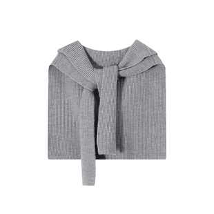 吴童童连帽围巾针织披肩女秋季韩系设计感外搭带帽子一体护颈围脖