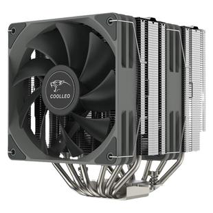 酷里奥B60T炫彩CPU散热器V2双风扇风冷6热管铜底风扇1700/AM5静音