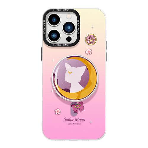 MASFEIL × 星空露娜适用苹果16Promax手机壳14磁吸支架iPhone16保护套13网红镭射ip15卡包全包12防摔max女款