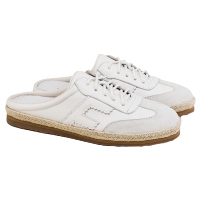 fed麻边半拖夏季新款女鞋包头拖鞋软底真皮凉拖女款S0505-YAB272