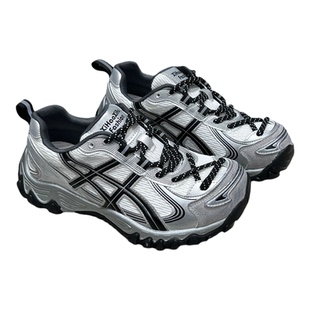 2026春季新款复古真皮厚底增高系带户外运动休闲网面透气跑步鞋女