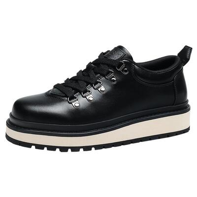 马克华菲黑色男士休闲皮鞋