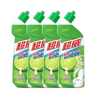 【下拉享优惠】超威洁厕剂亮滑香水柠檬香氛马桶除臭去污500g*4瓶