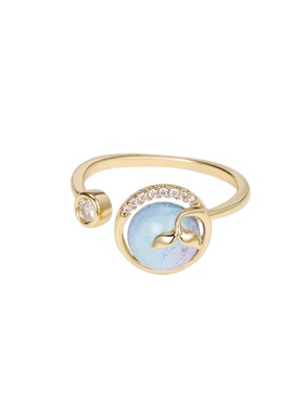 鱼头星星百搭甜美人鱼之泪戒指女生小众轻奢感个性官方正品礼物潮