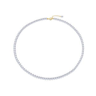 黛米露茜 媲美akoya海水珍珠18K金极光正圆淡水小米珍珠项链颈链