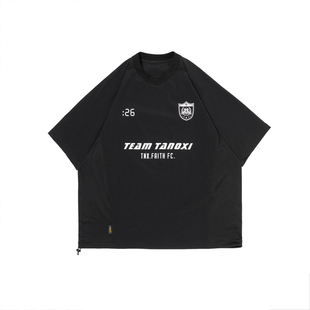 TANOXI T442 CORDURA莱卡四面弹 网眼切割凉感足球服 机能短袖T恤
