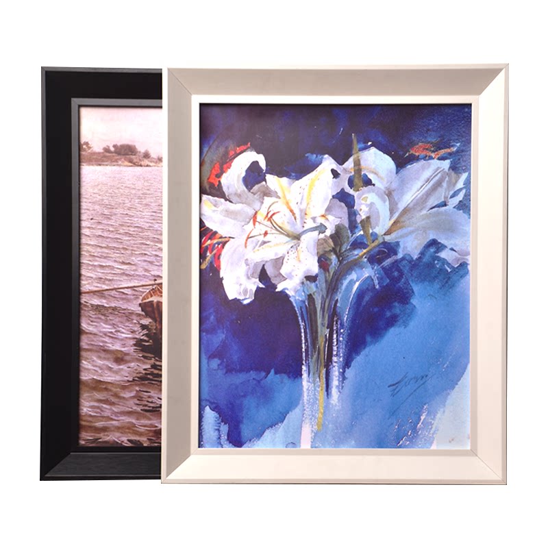 蒙娜丽莎简约白色画框30*40*50*60*90大相框装裱空框外框油画框