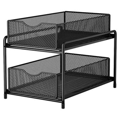 浴室抽拉式置物架卫生间厕所洗漱台下水槽收纳储物筐拉篮分层架子