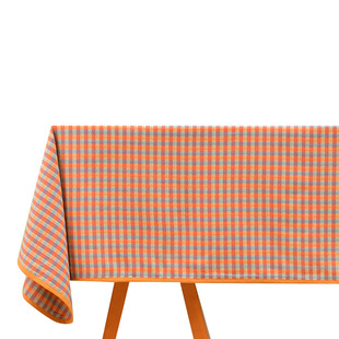 阳春小镇方桌布餐桌台布餐厅轻奢高级感长方形纯棉格子氛围感定制
