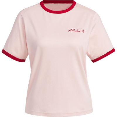 阿迪达斯女士透气针织短款短袖