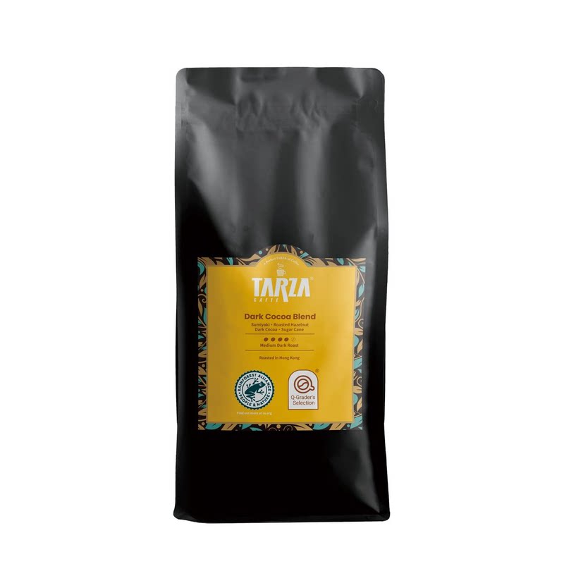 TARZA 咖啡馆黑可可500g雨林联盟认证中深烘烤坚果黑可可风味进口