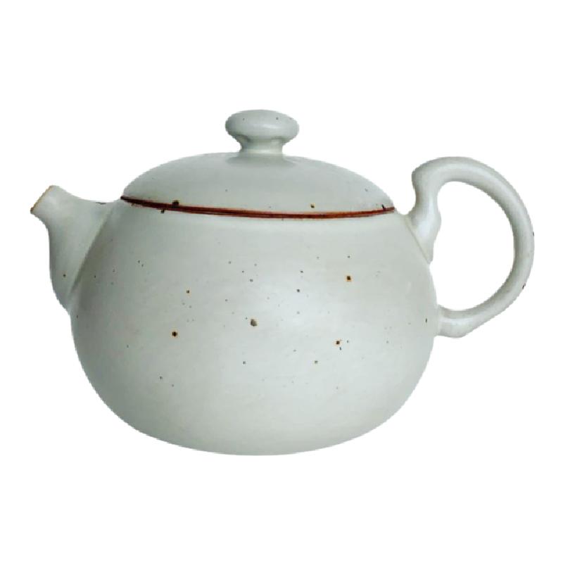 陶作坊伫岫白大满富壶陶茶壶泡茶壶品茗杯茶杯 手刷流釉侘寂茶具