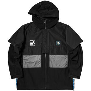 Kappa卡帕背靠背联名串标防风衣男梭织叠穿假两件连帽外套上衣