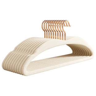 短颈植绒衣架家用挂衣无痕防肩角防滑衣服挂整理师专用缩脖子衣撑