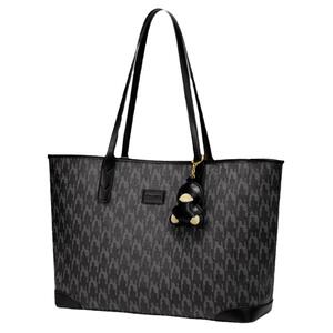 NU纽芝兰黑色软皮鸭鸭托特包2024新款大容量大学生上课通勤单肩包