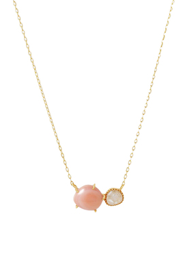 aget复古粉色贝壳拉长石项链