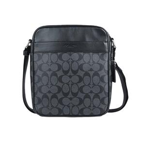 COACH/蔻驰男包浮雕c纹牛皮PVC单肩斜挎公文包时尚商务出差正品包