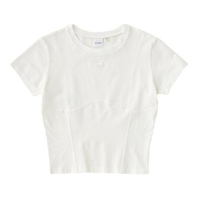 moussy休闲通勤风鱼骨短袖T恤