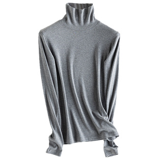 百搭亲肤珍珠山羊绒内搭打底衫女秋冬发热半高领高领套头针织衫女